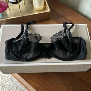 La Perla black lace bra with clasp